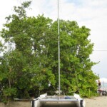 30m bazooka on the mast of a catamaran